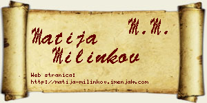 Matija Milinkov vizit kartica
